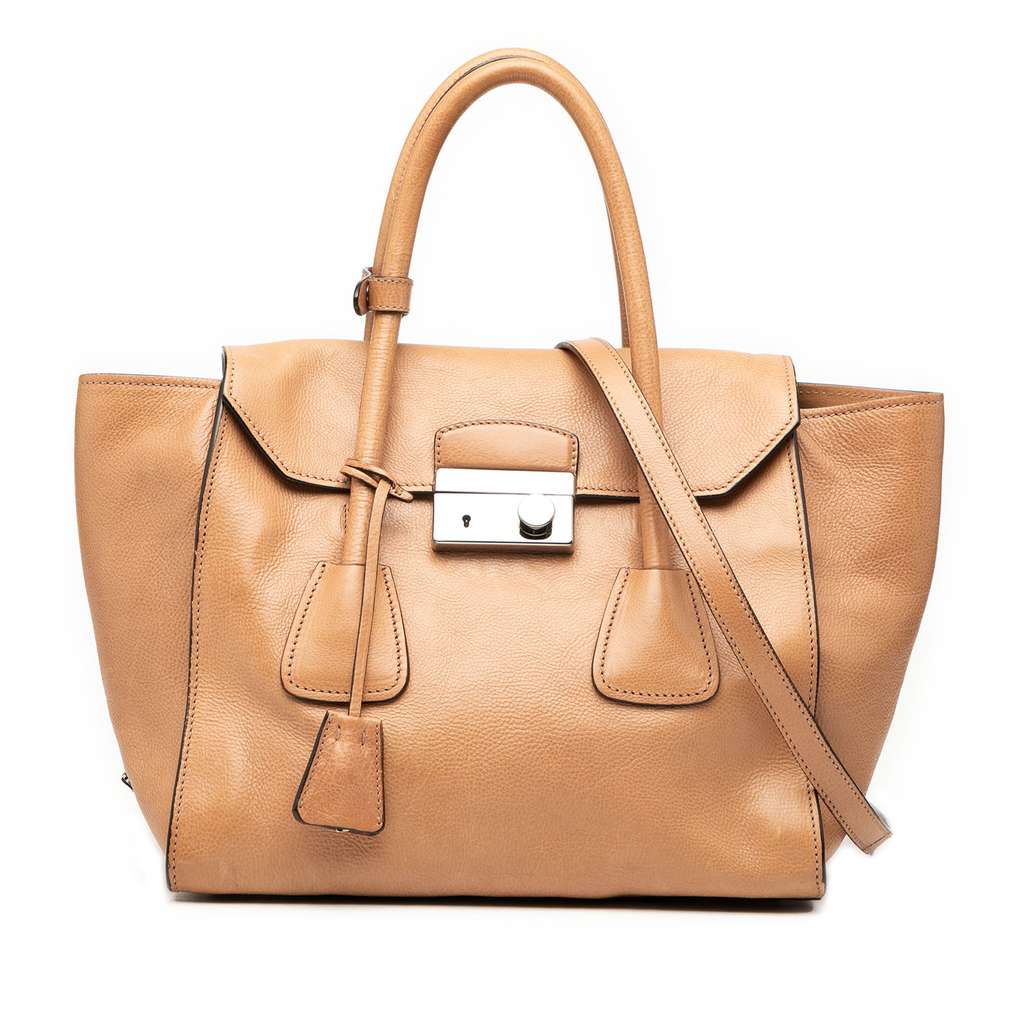 Prada Glace Calf Sound Lock Satchel
