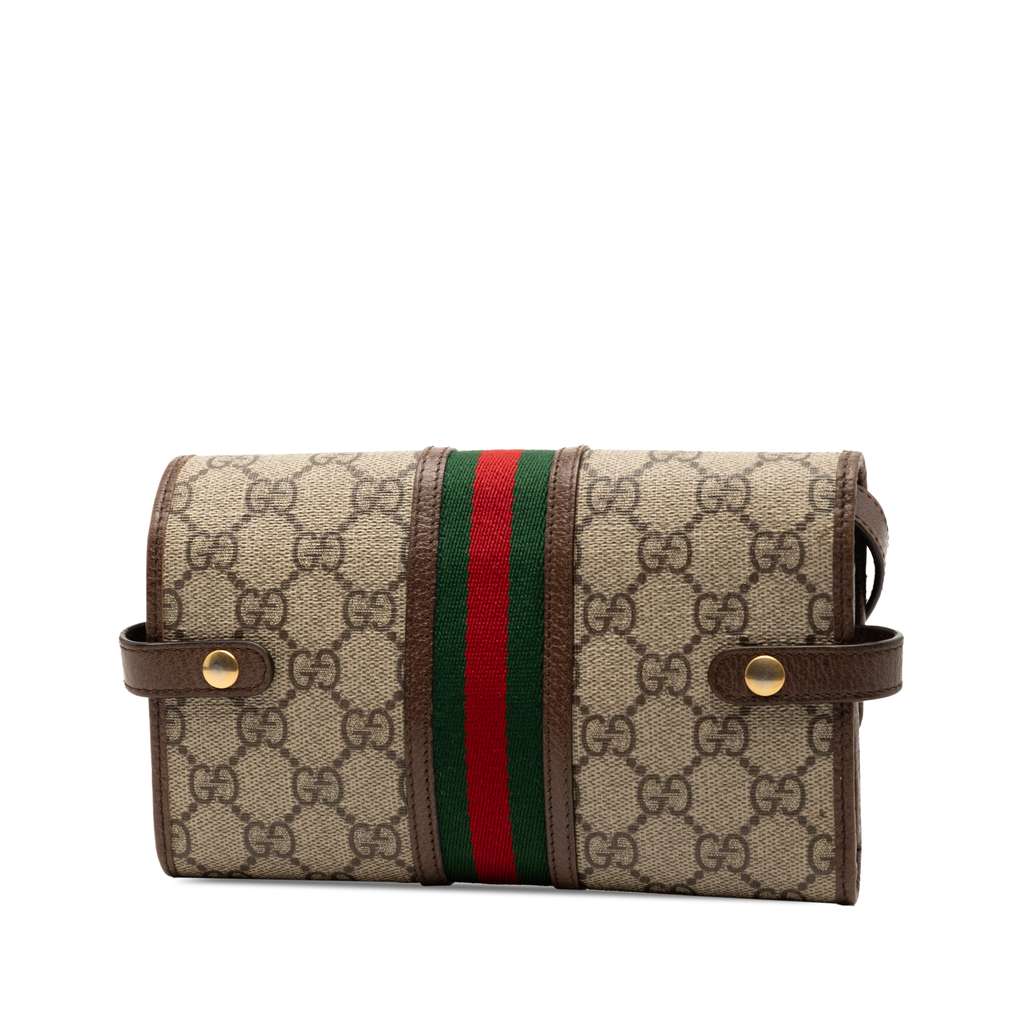 Gucci GG Supreme Web Ophidia Trifold Wallet on Strap - 2