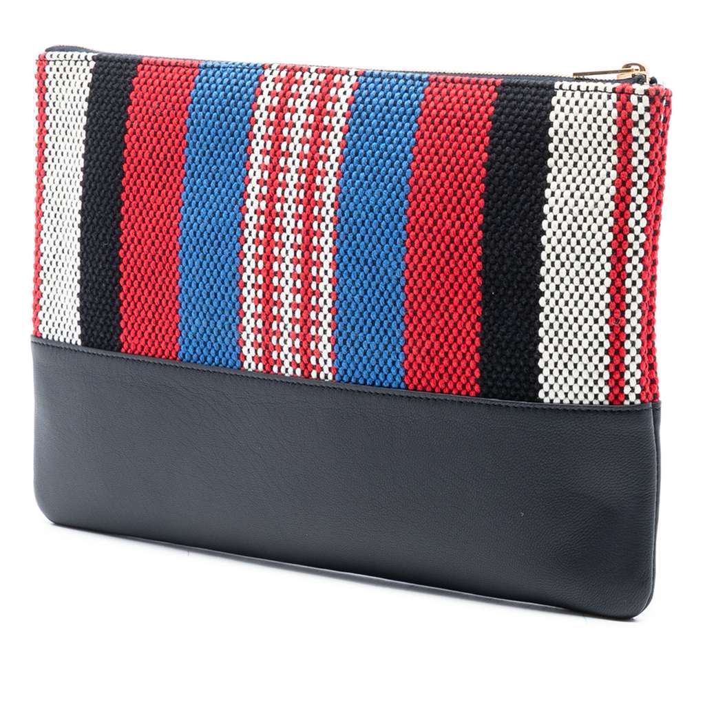 Celine Canvas Striped Solo Pouch - 2