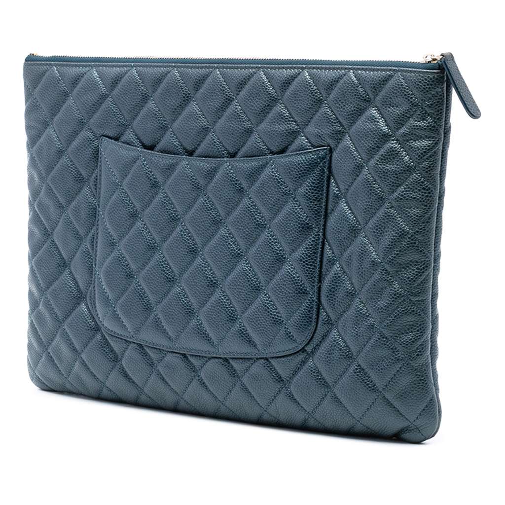 Chanel Large Quilted Caviar O Case Clutch - 2