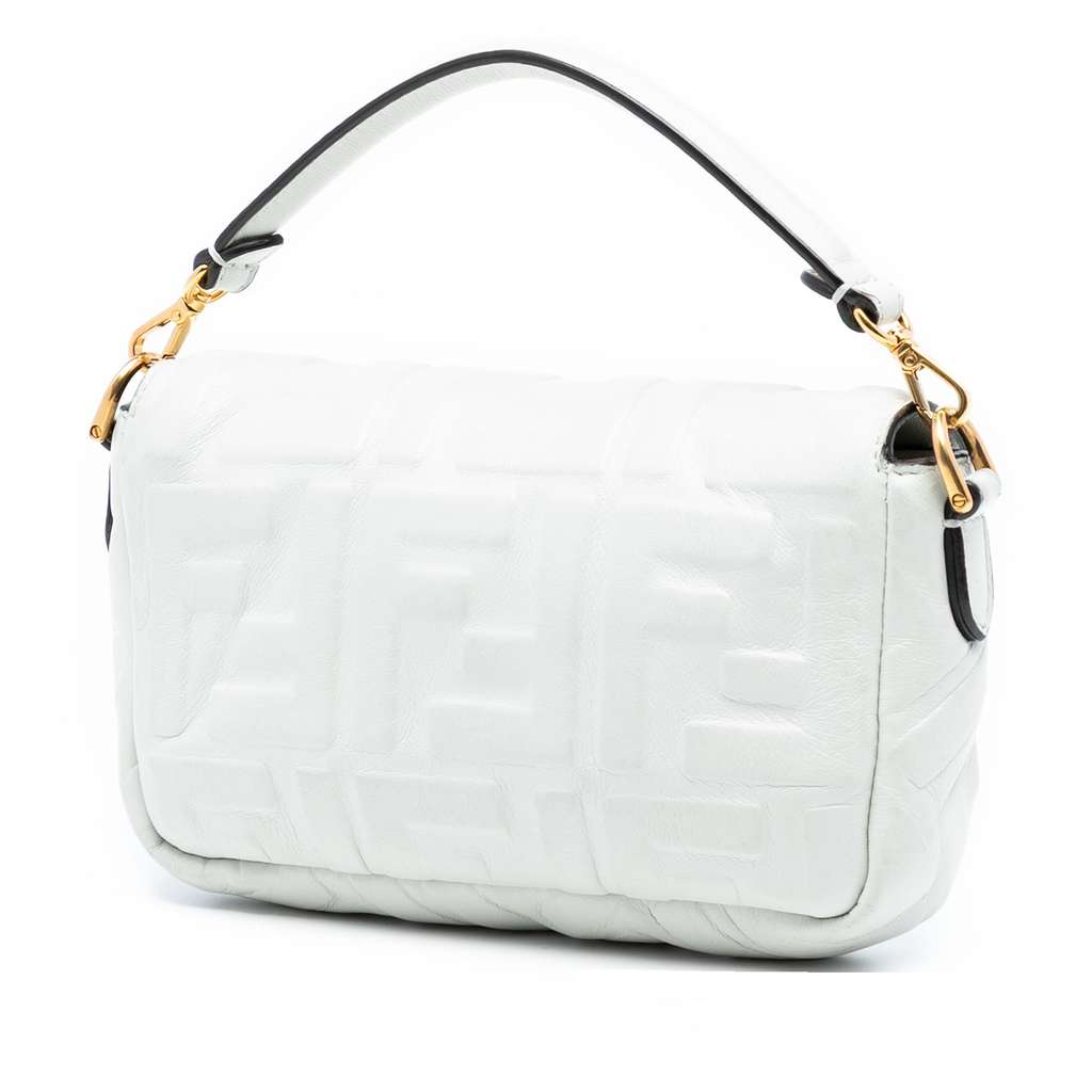 Fendi Mini Zucca Embossed Leather Baguette Satchel - 2