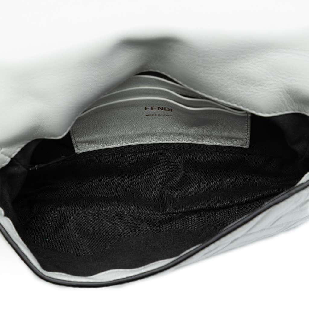 Fendi Mini Zucca Embossed Leather Baguette Satchel - 4