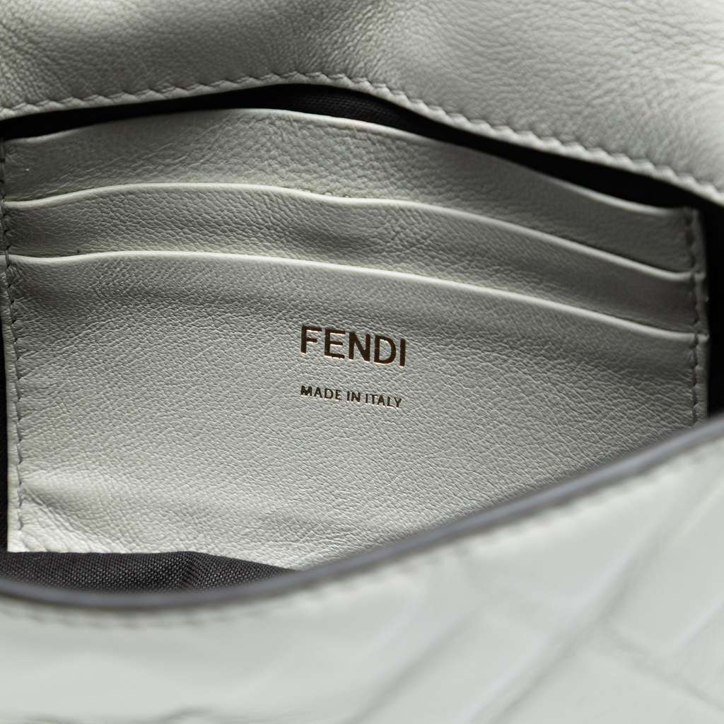 Fendi Mini Zucca Embossed Leather Baguette Satchel - 5