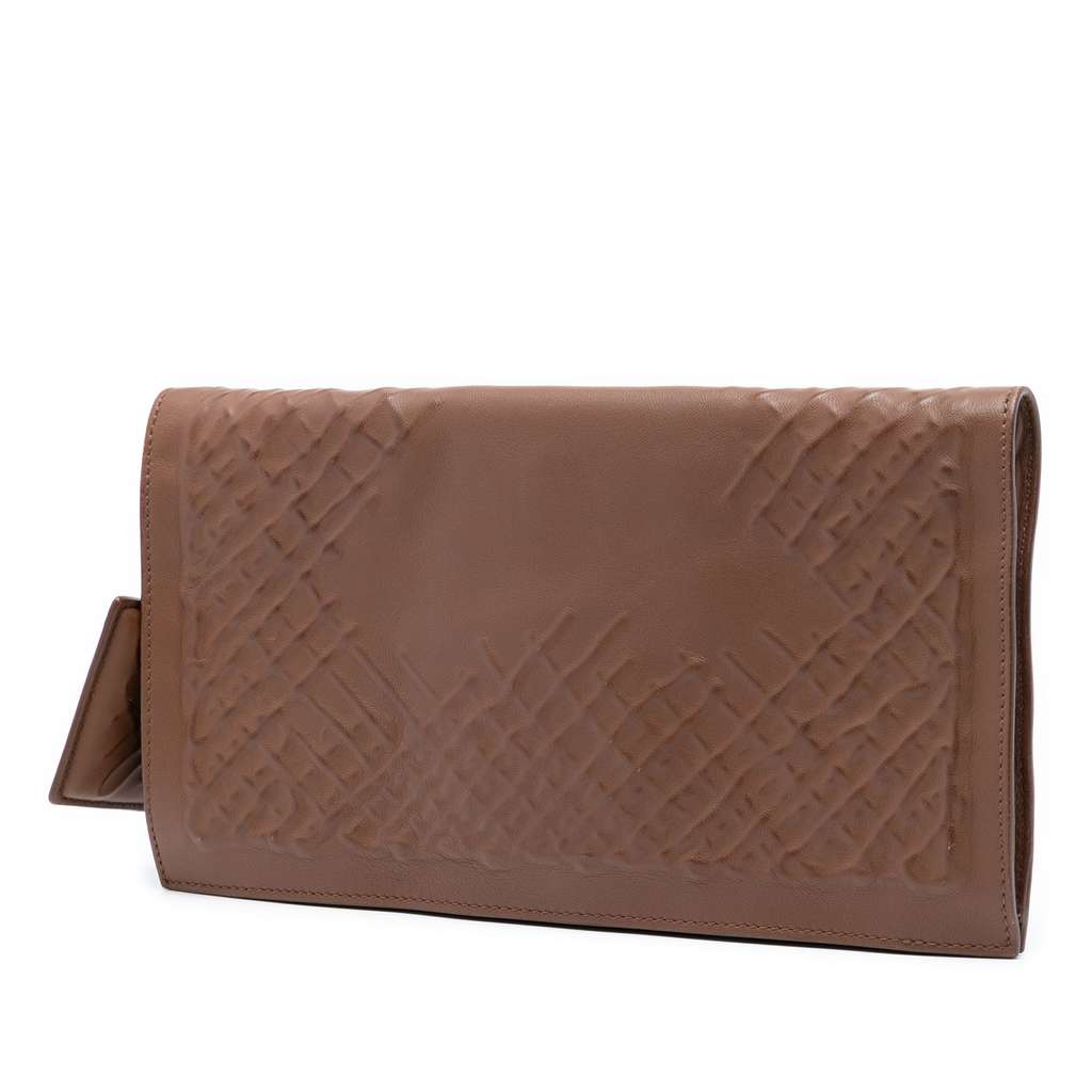 Bottega Veneta Nappa Embossed Intrecciato Turnlock Clutch - 2