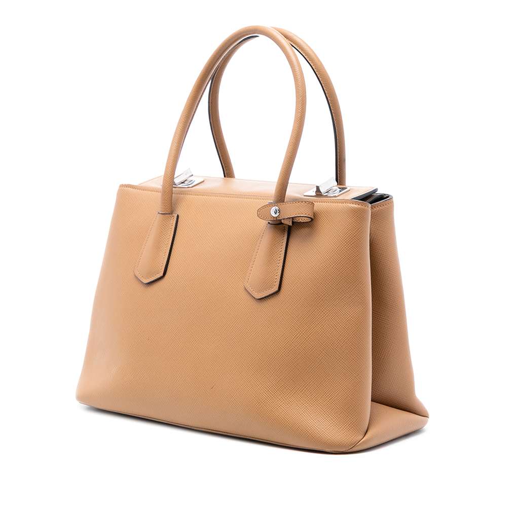 Prada Saffiano Cuir Turnlock Twin Satchel - 2