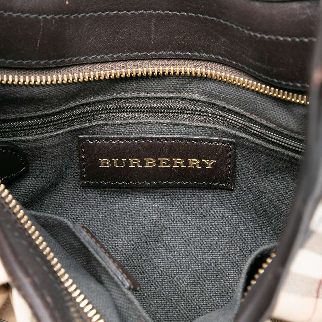 Burberry Haymarket Check Coated Canvas Brooklyn Hobo - 5