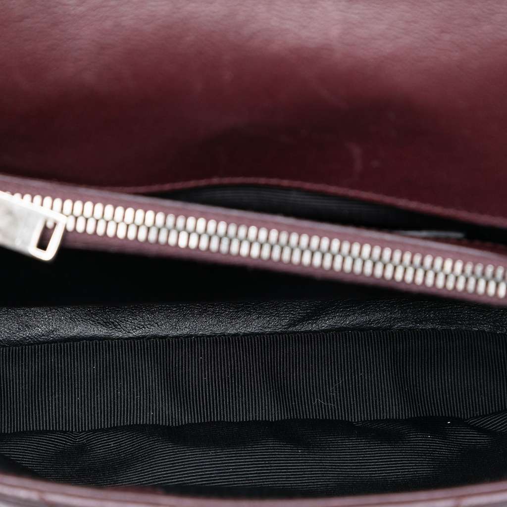 Saint Laurent Medium Quilted Chevron Sheepskin College Satchel - 4