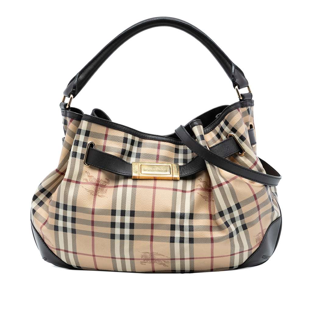 Burberry Medium Haymarket Check Coated Canvas Willenmore Hobo