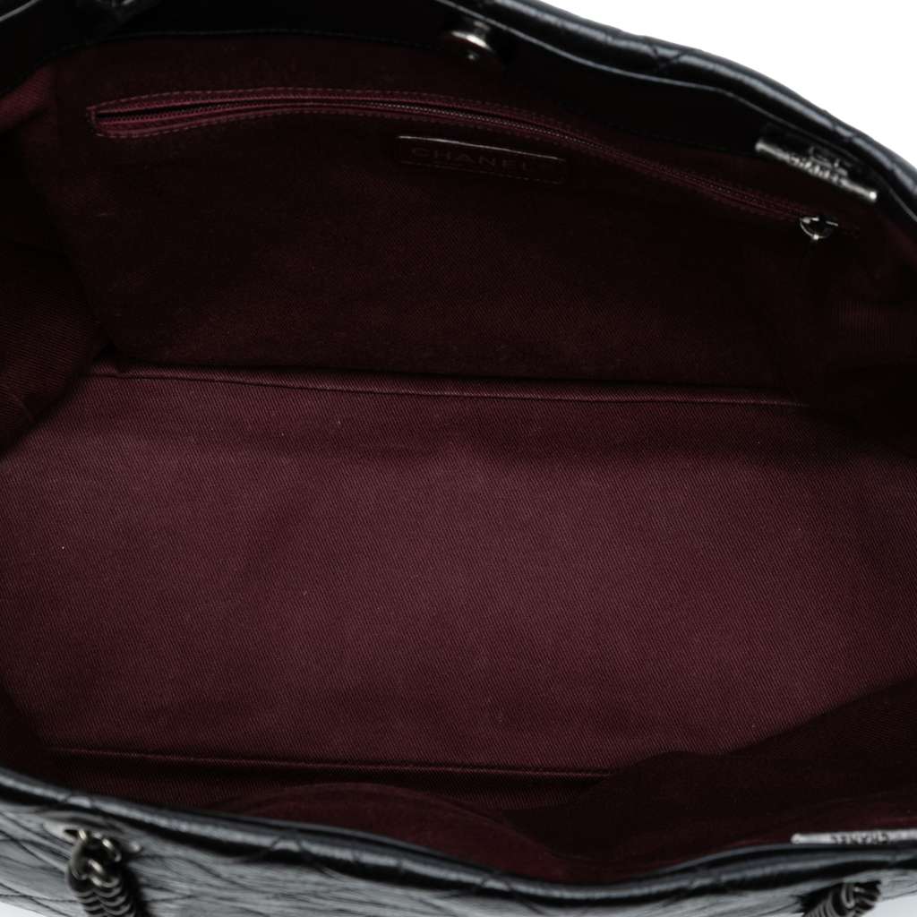 Chanel Large Quilted Glazed Calfskin Duo Color Tote - 4