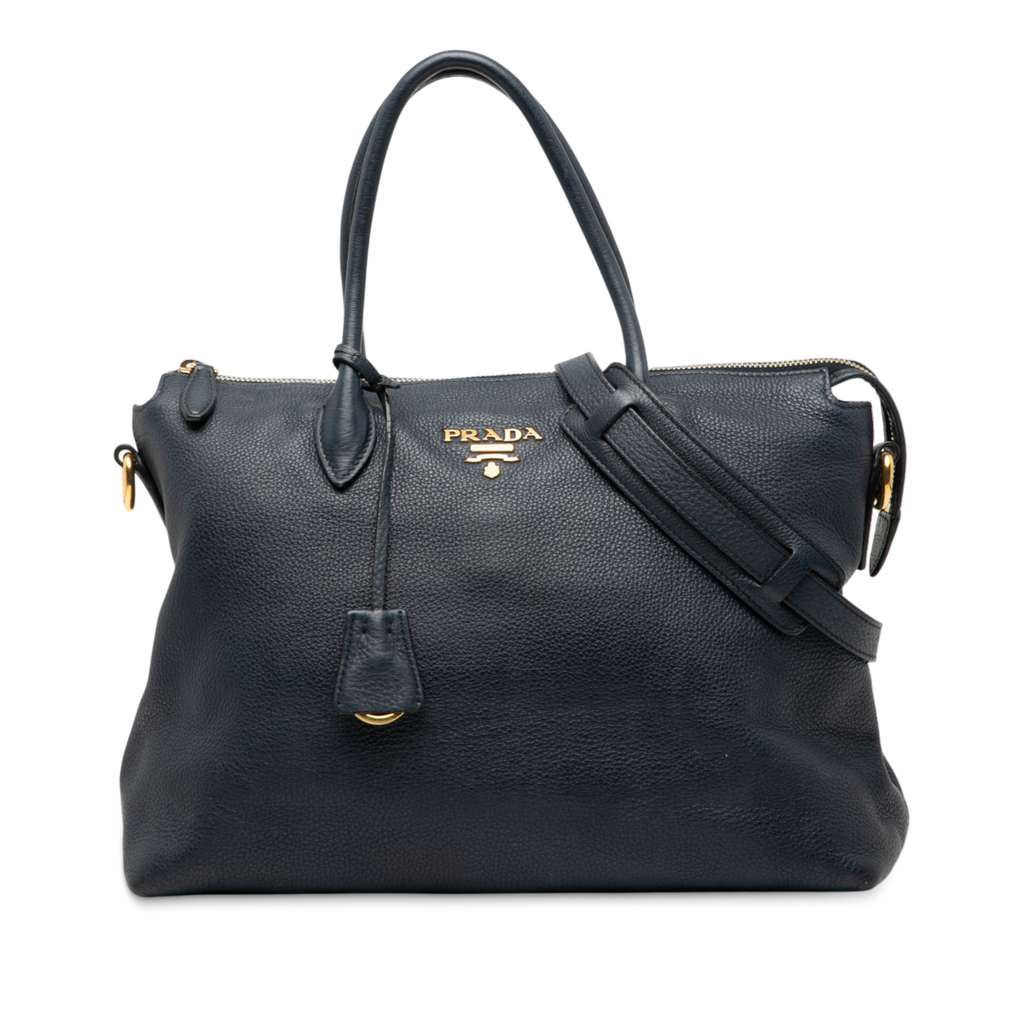 Prada Vitello Daino Zip Top Satchel