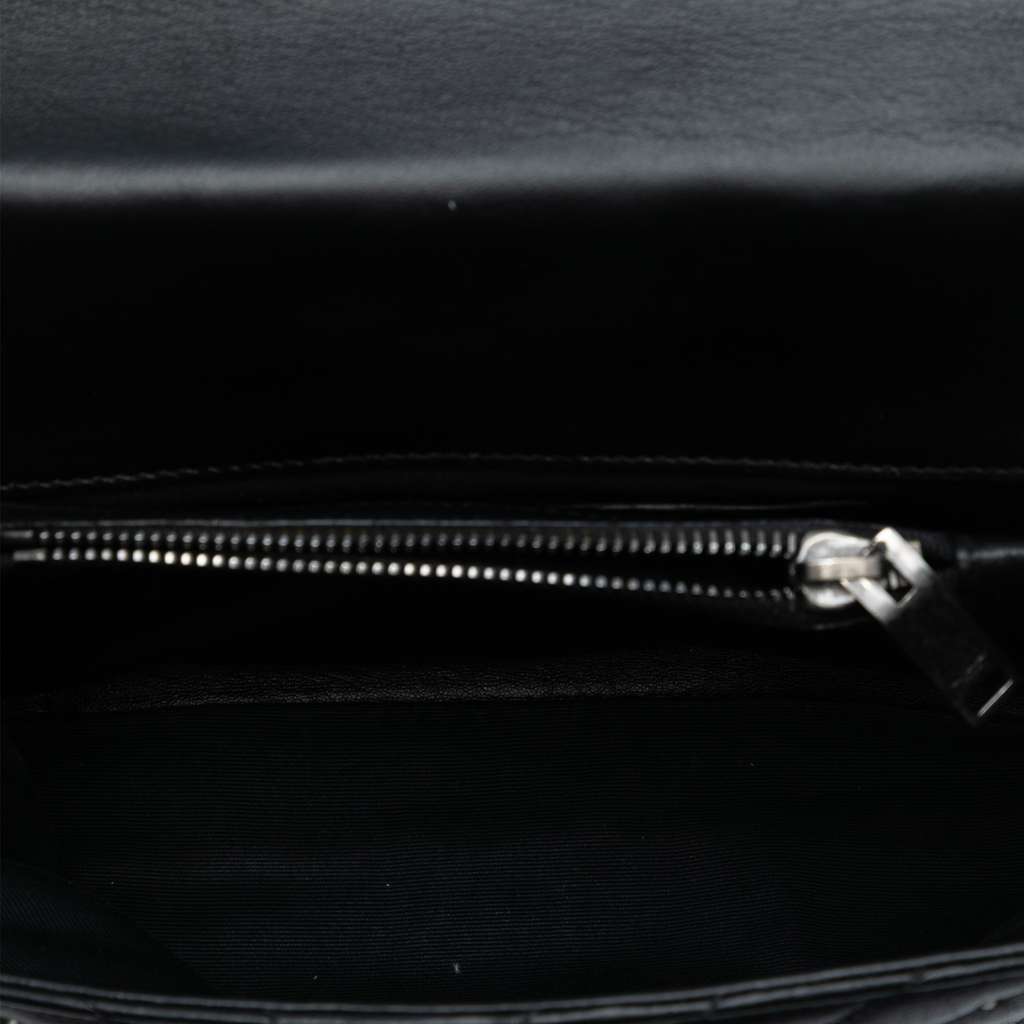 Saint Laurent Medium Quilted Chevron Studded Sheepskin College Satchel - 4