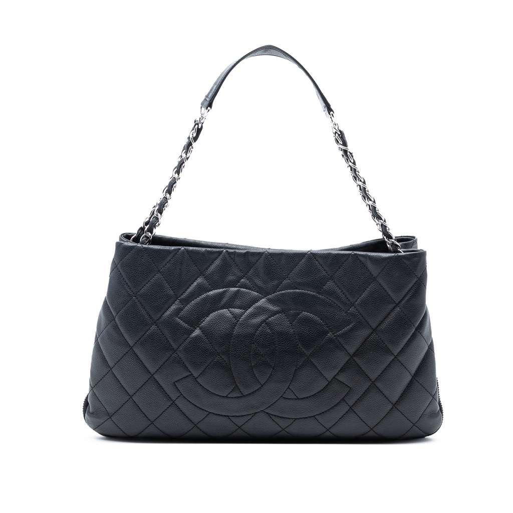 Chanel CC Quilted Caviar Expandable Tote