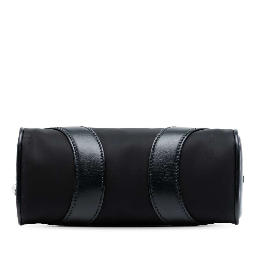 Prada Soft Calf Trimmed Tessuto Bowling Crossbody - 3