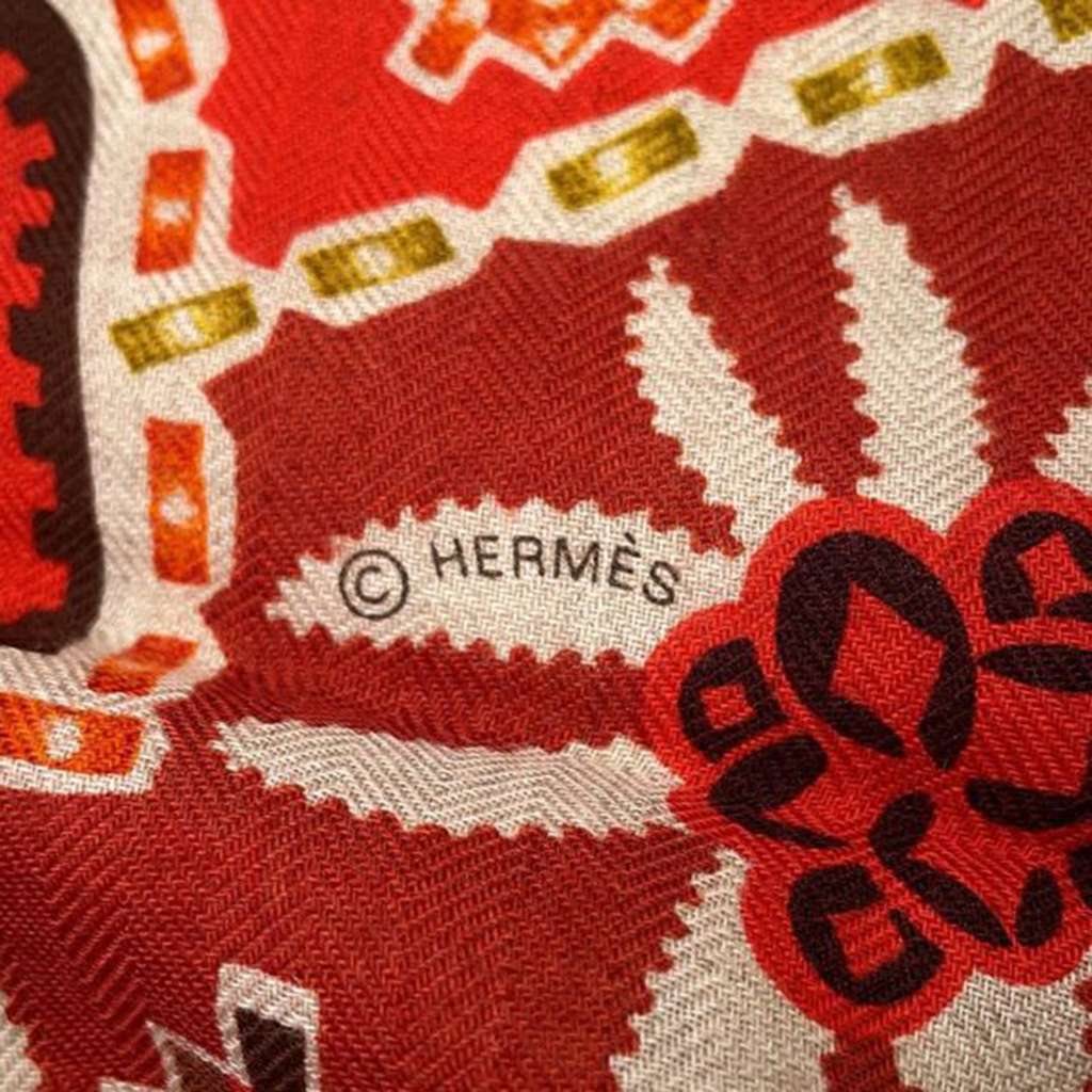 Hermès En Attendant Ulysse Cashmere Silk Shawl 140 - 3
