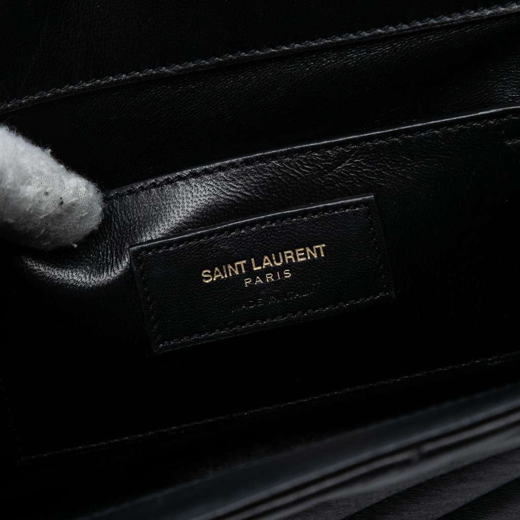Saint Laurent Medium Chevron Calfskin Monogram Envelope Bag - 5