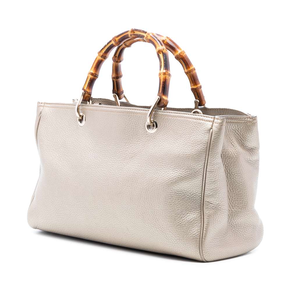 Gucci Medium Calfskin Bamboo Shopper Satchel - 2