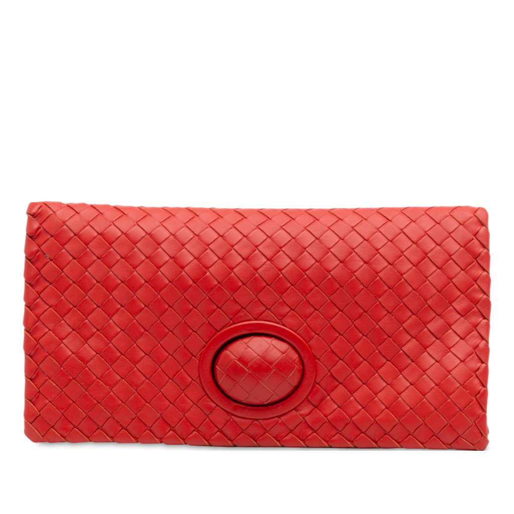 Bottega Veneta Nappa Intrecciato Turn Lock Clutch