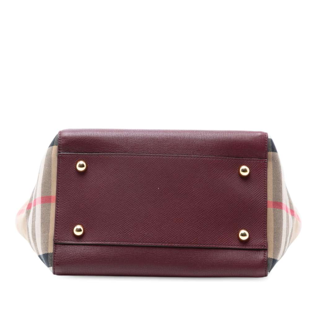 Burberry Grained Calfskin and House Check Canvas Canterbury Tote - 3