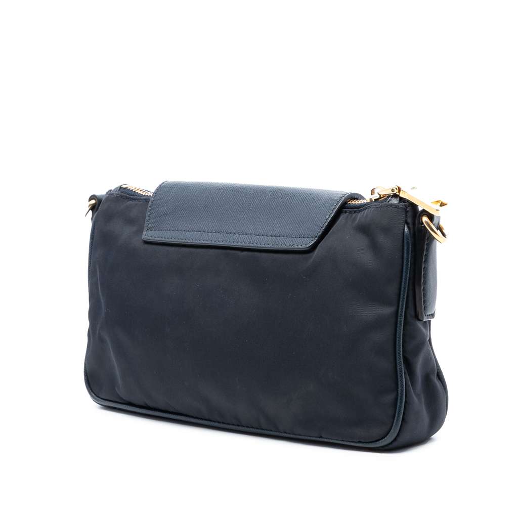 Prada Saffiano Trimmed Tessuto Chain Crossbody - 2