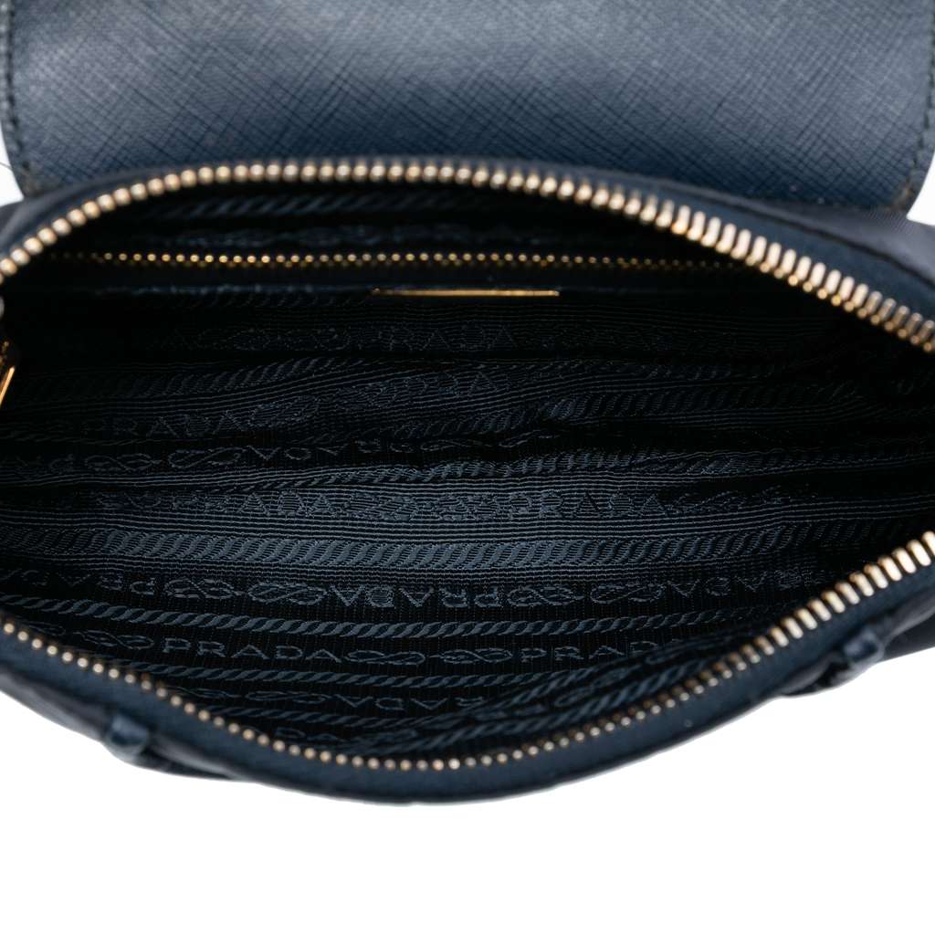 Prada Saffiano Trimmed Tessuto Chain Crossbody - 4