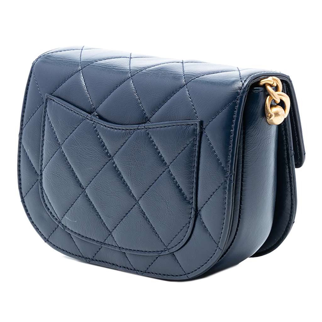 Chanel Mini CC Quilted Shiny Calfskin Round Moon Messenger Flap - 2