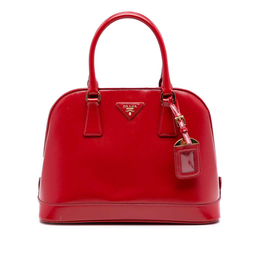 Prada Medium Saffiano Vernice Open Promenade Satchel