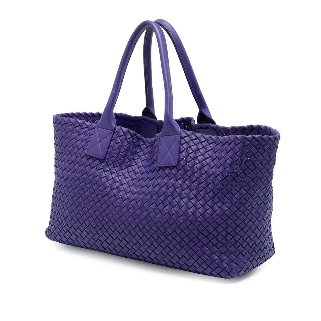 Bottega Veneta Medium Lambskin Intreccio Cabat Tote - 2