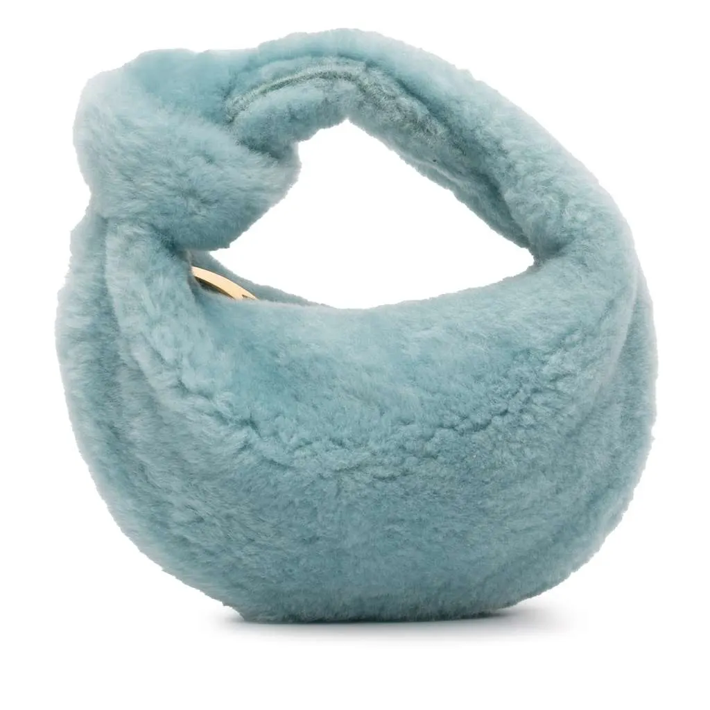 Bottega Veneta Mini Shearling Jodie Blue Very good - Front View