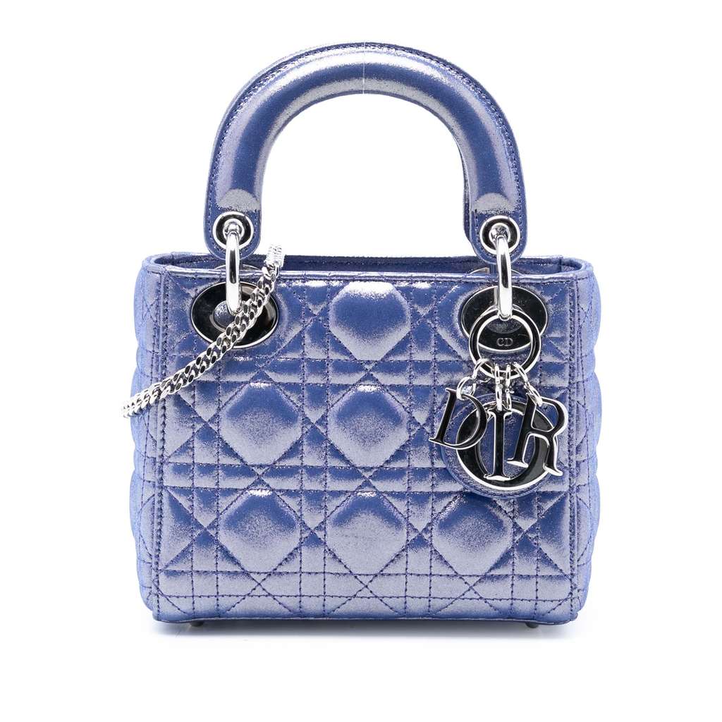 Dior Mini Iridescent Lambskin Cannage Lady Dior