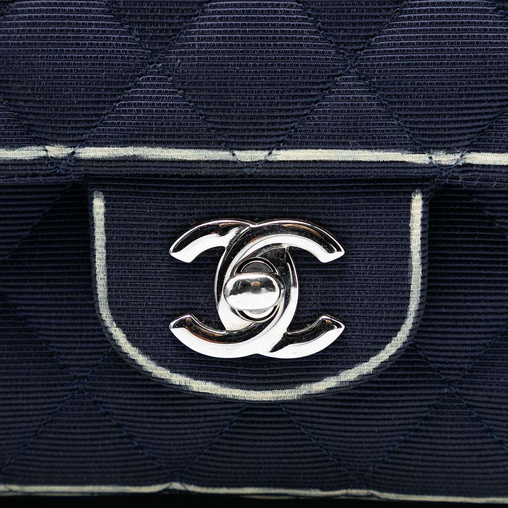 Chanel Medium Classic Printed Grosgrain Double Flap - 5