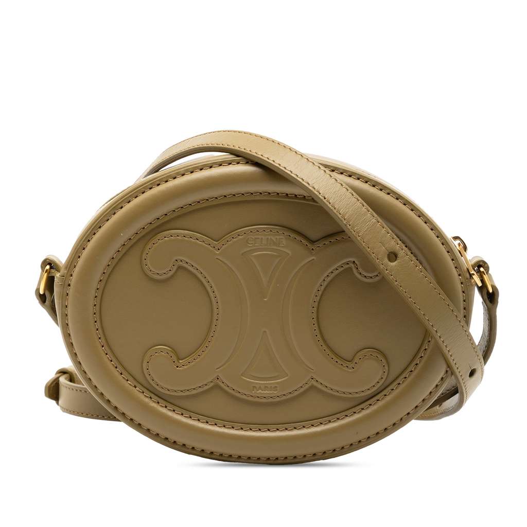Celine Small Calfskin Cuir Triomphe Oval Crossbody