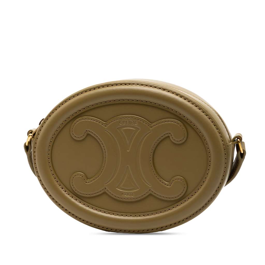 Celine Small Calfskin Cuir Triomphe Oval Crossbody - 2