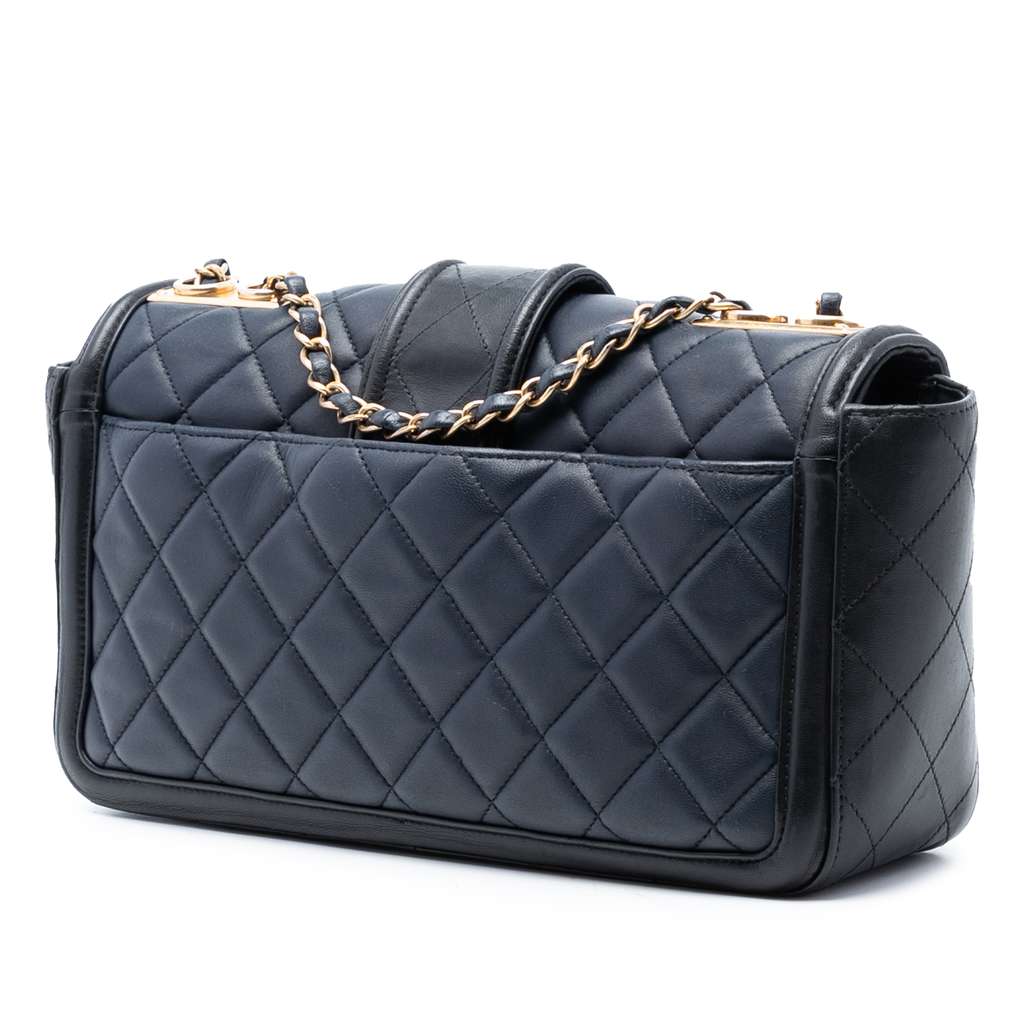 Chanel Large Bicolor Quilted Lambskin Elegant CC Flap - 2