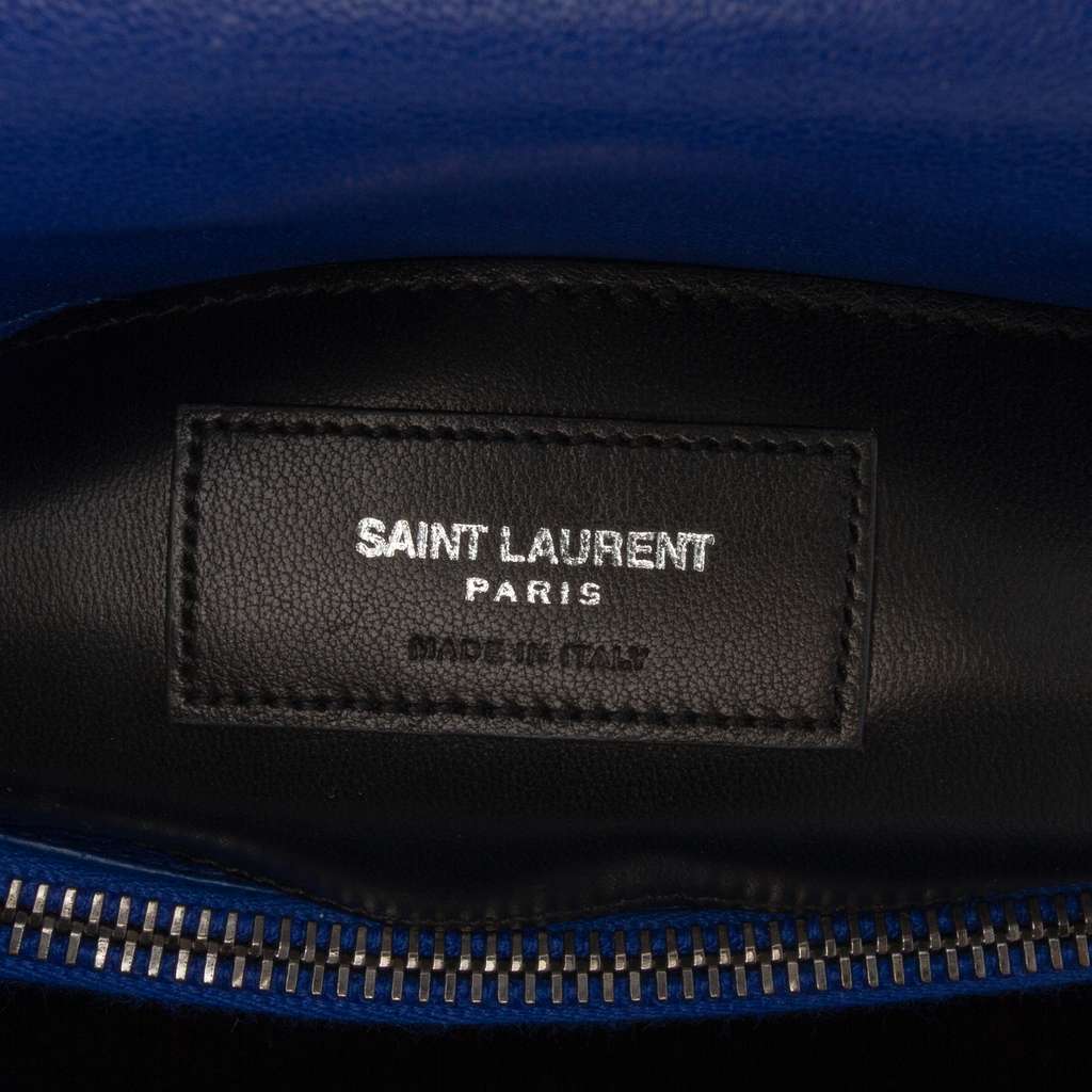 Saint Laurent Medium Quilted Chevron Sheepskin College Satchel - 5