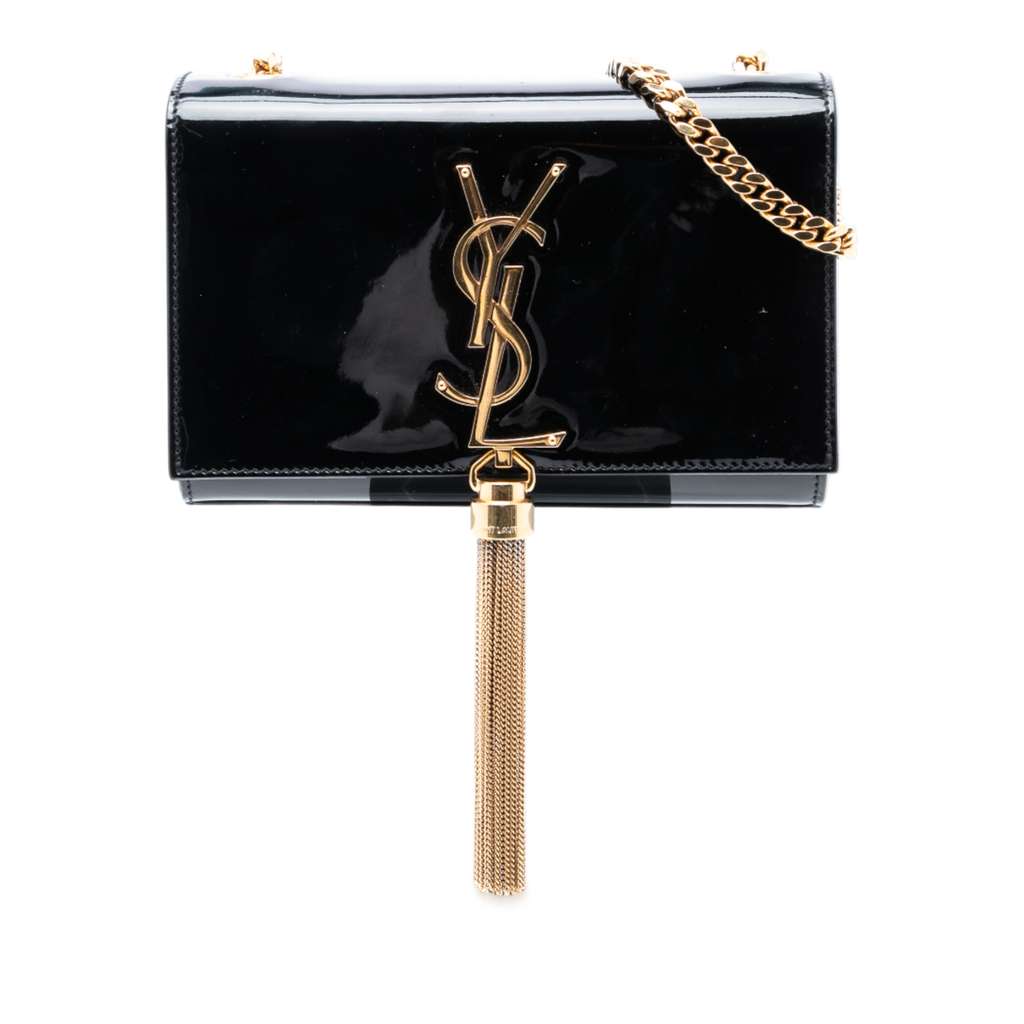 Saint Laurent Small Patent Monogram Kate Tassel Crossbody