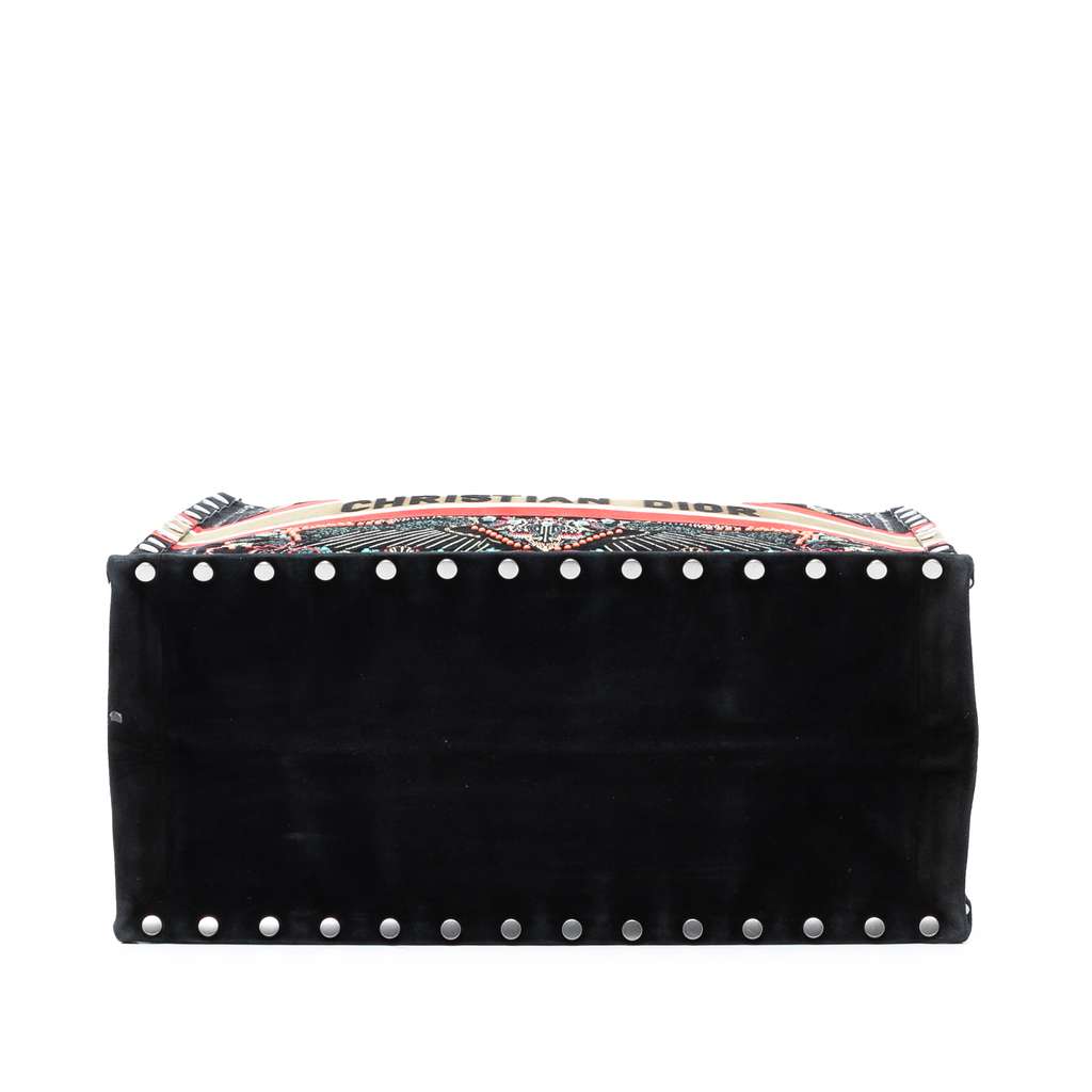 Dior Large Studded Embroidered Velvet Heart Lights Book Tote - 3