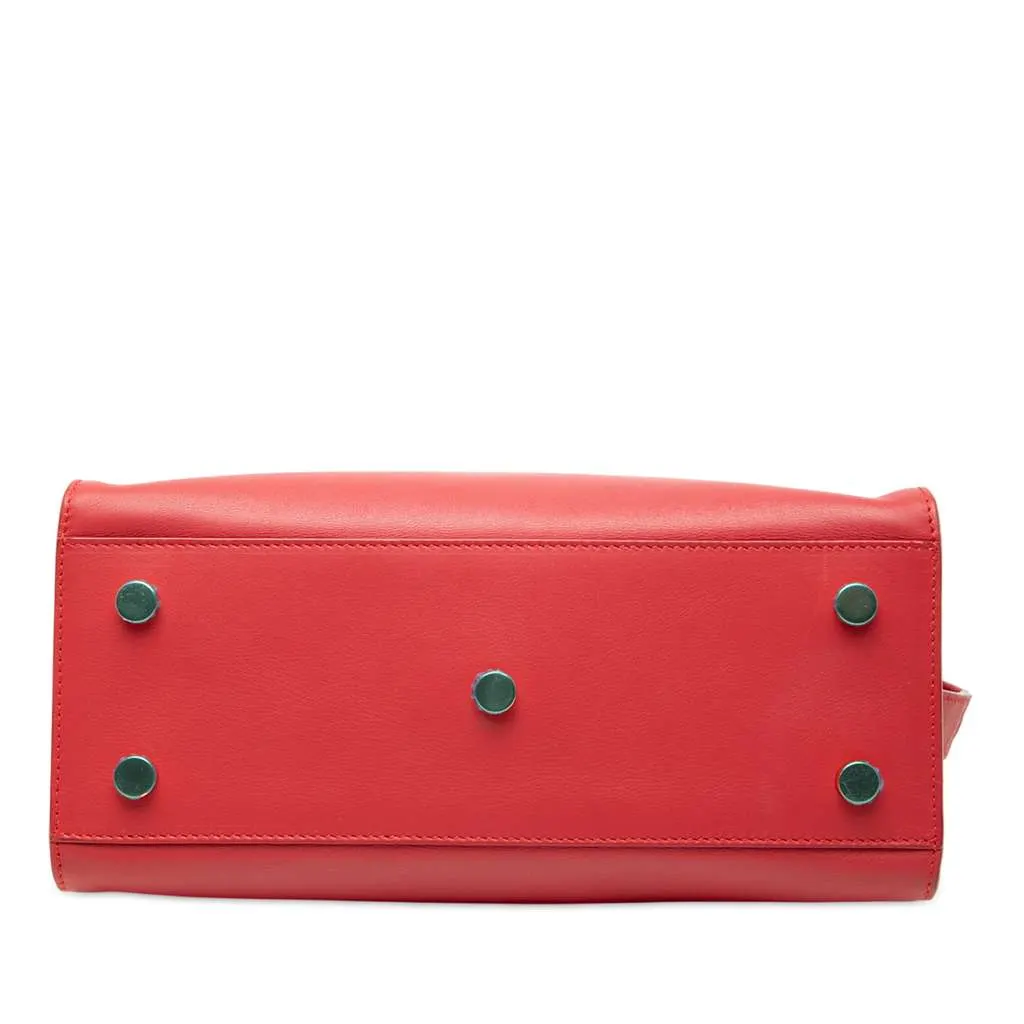 Saint Laurent Baby Leather Monogram Downtown Cabas Satchel Red Leather Good - Inside View