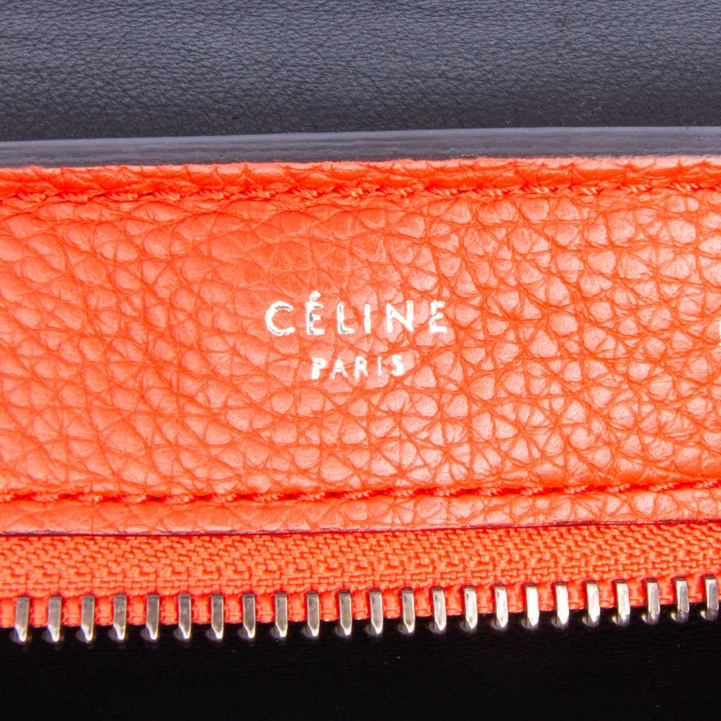 Celine Medium Drummed Calfskin and Suede Trapeze Satchel - 5