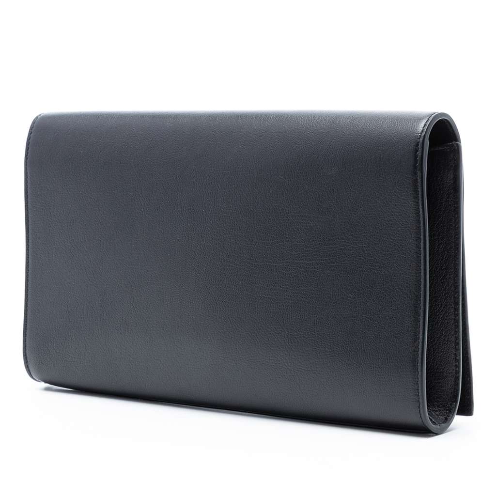 Saint Laurent Large Leather Monogram Belle De Jour Clutch - 2