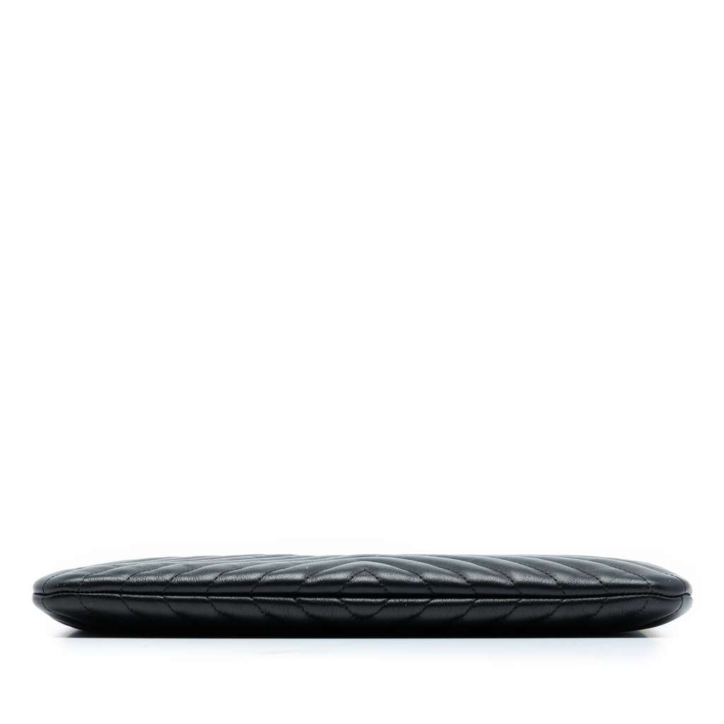 Chanel Medium Diagonal Chevron Calfskin Tassel O Case Clutch - 3