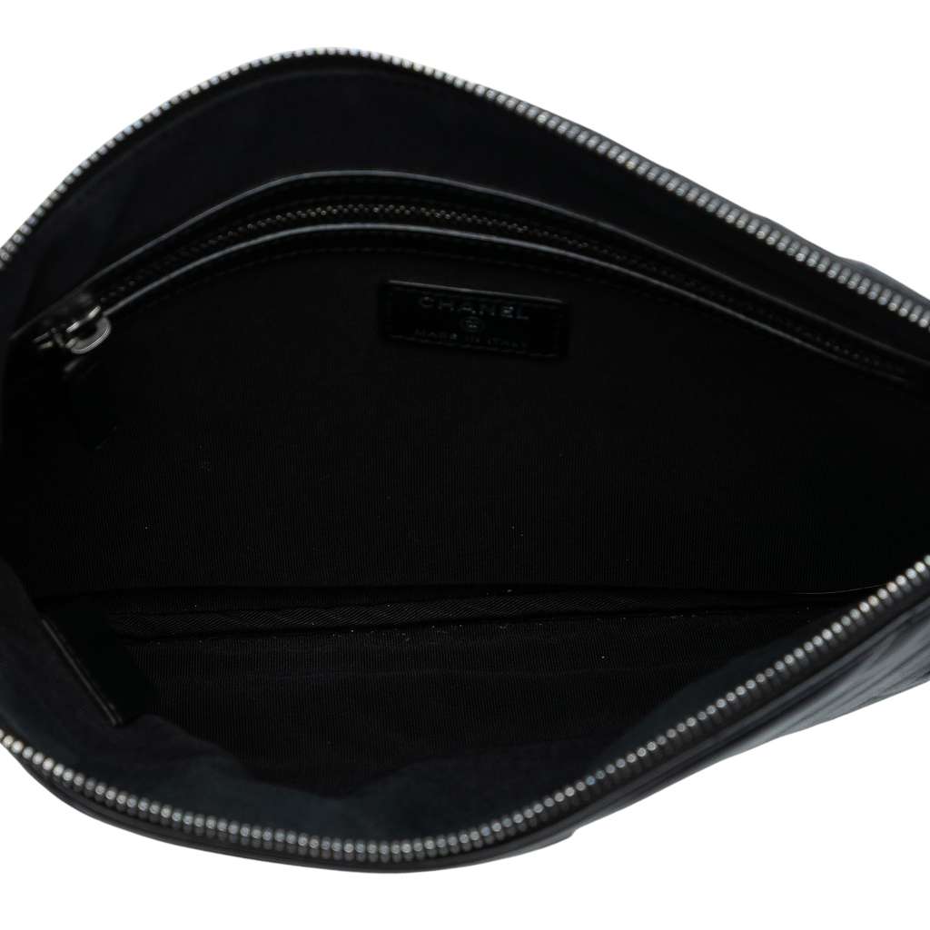 Chanel Medium Diagonal Chevron Calfskin Tassel O Case Clutch - 4