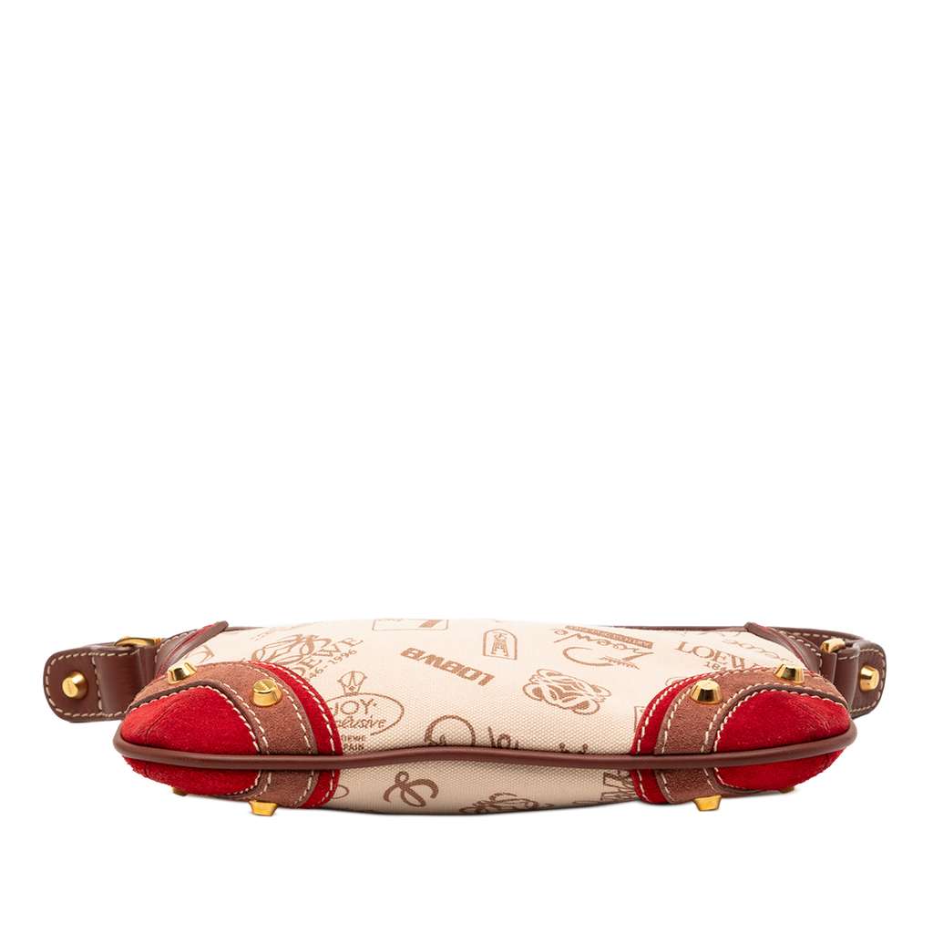 Loewe 160th Anniversary Suede Trimmed Canvas Shoulder Bag - 3