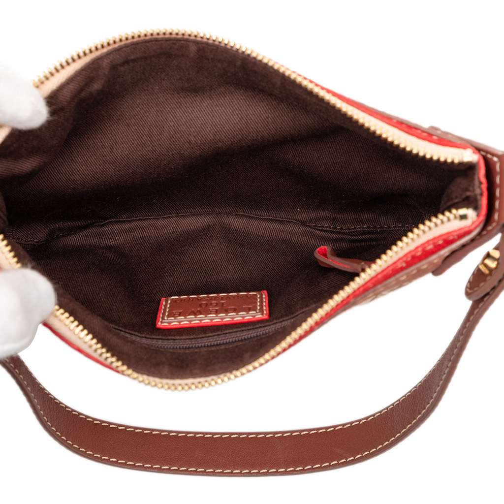 Loewe 160th Anniversary Suede Trimmed Canvas Shoulder Bag - 4