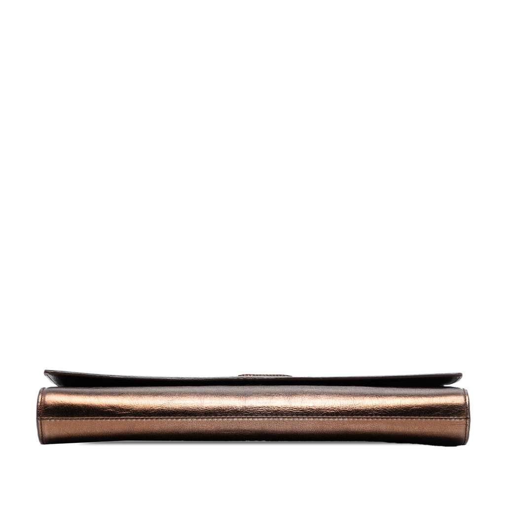 Saint Laurent Large Metallic Leather Belle de Jour Clutch - 3