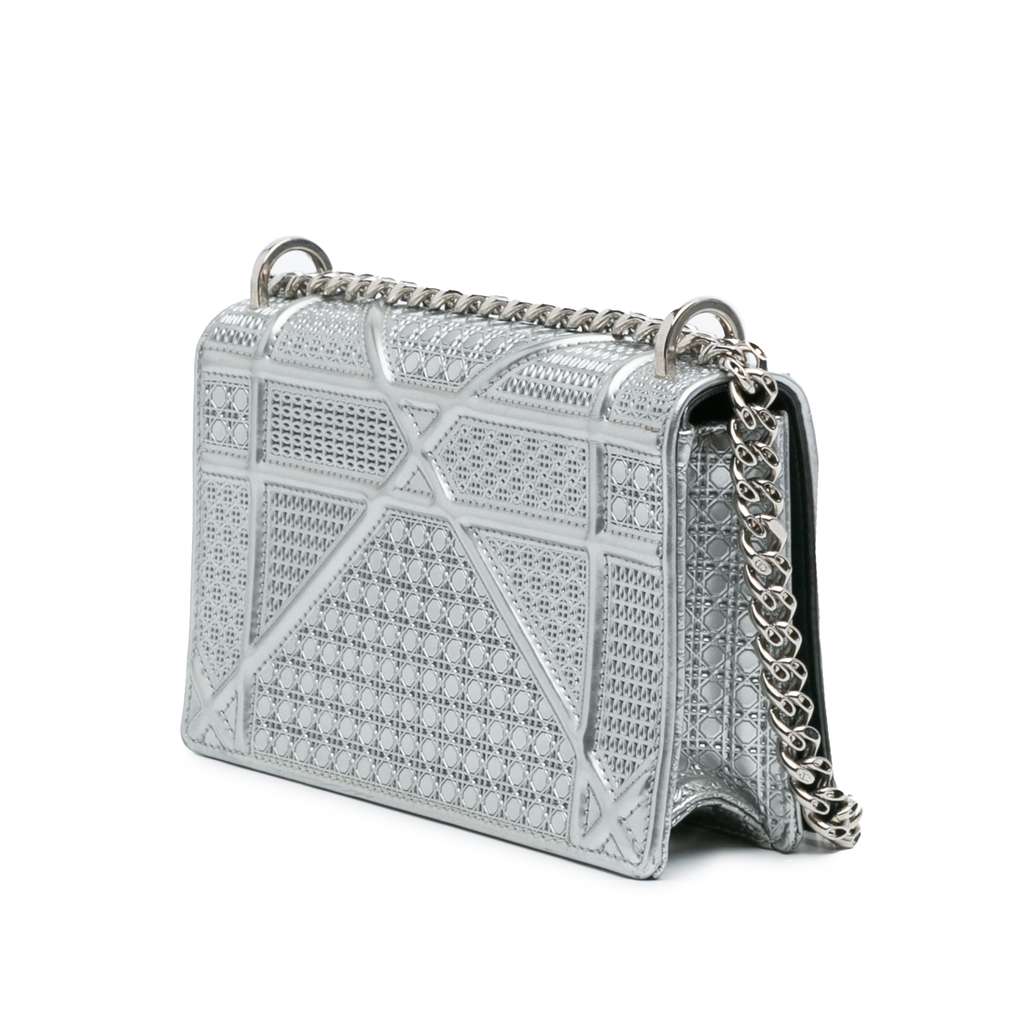 Dior Mini Metallic Patent Microcannage Diorama Flap - 2