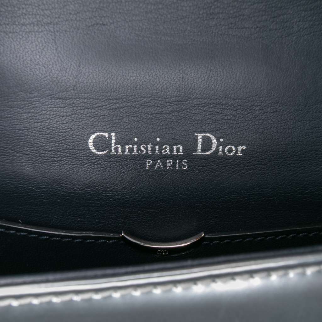 Dior Mini Metallic Patent Microcannage Diorama Flap - 5