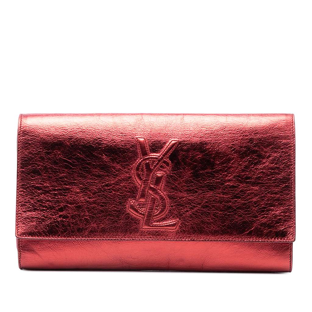 Saint Laurent Crinkled Calfskin Belle de Jour Clutch