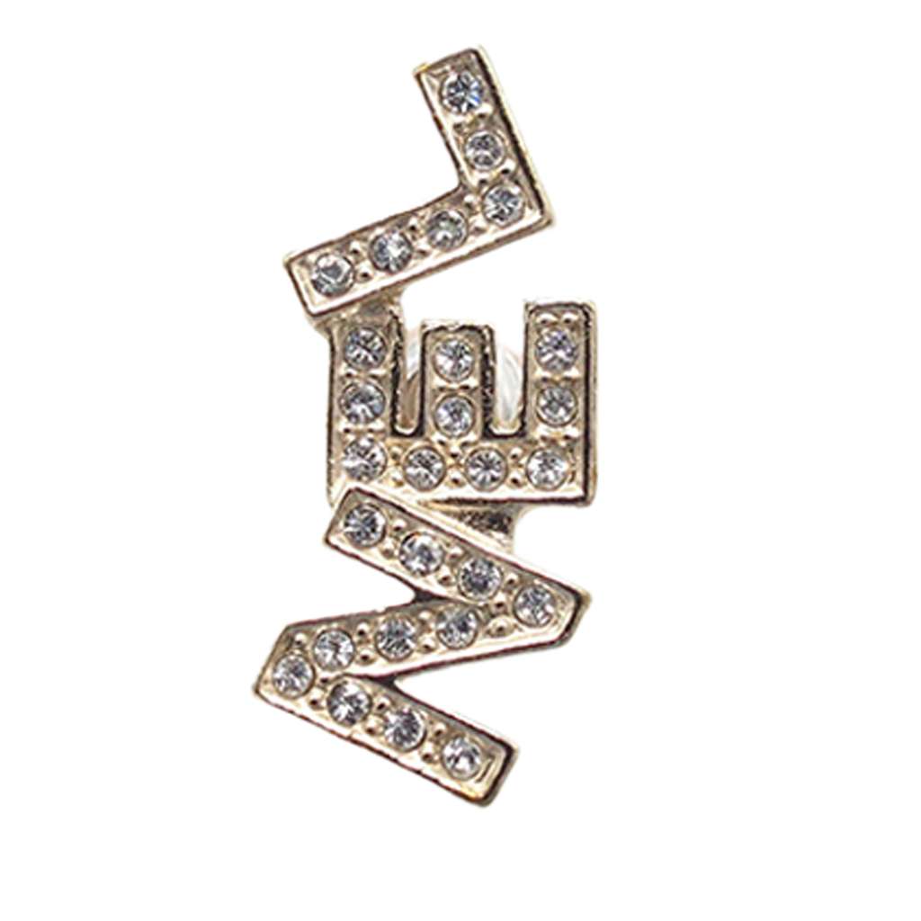 Chanel CC Gold Plated Crystals Logo Push Back Earrings - 3