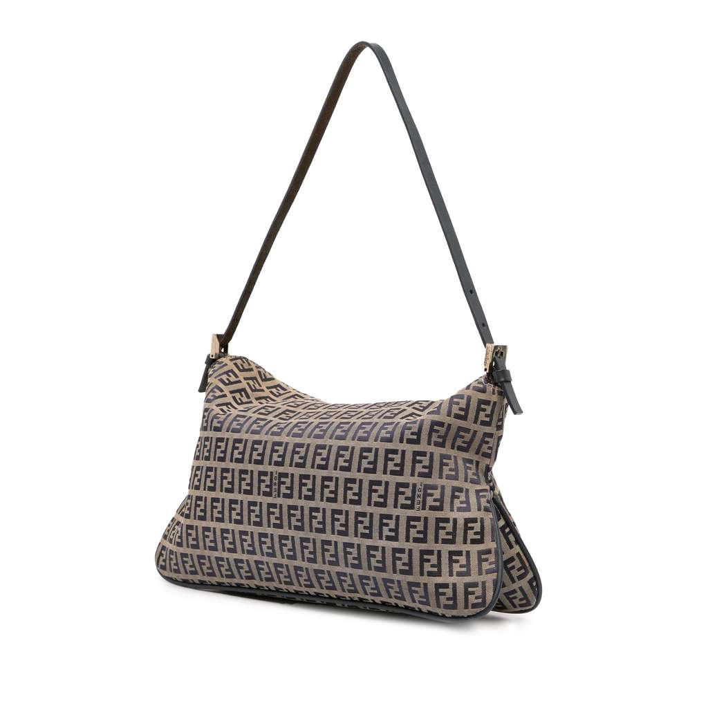 Fendi Zucchino Canvas Double Flap Shoulder Bag - 2