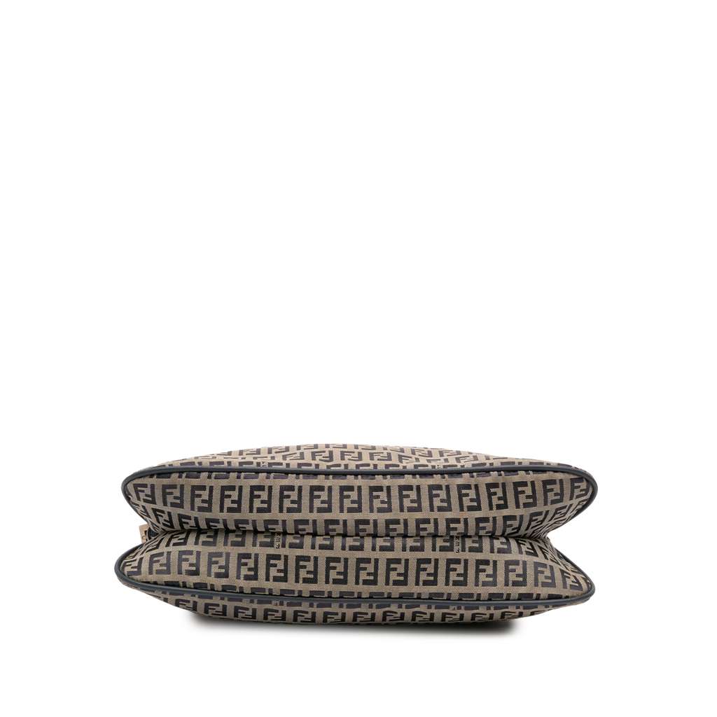 Fendi Zucchino Canvas Double Flap Shoulder Bag - 3